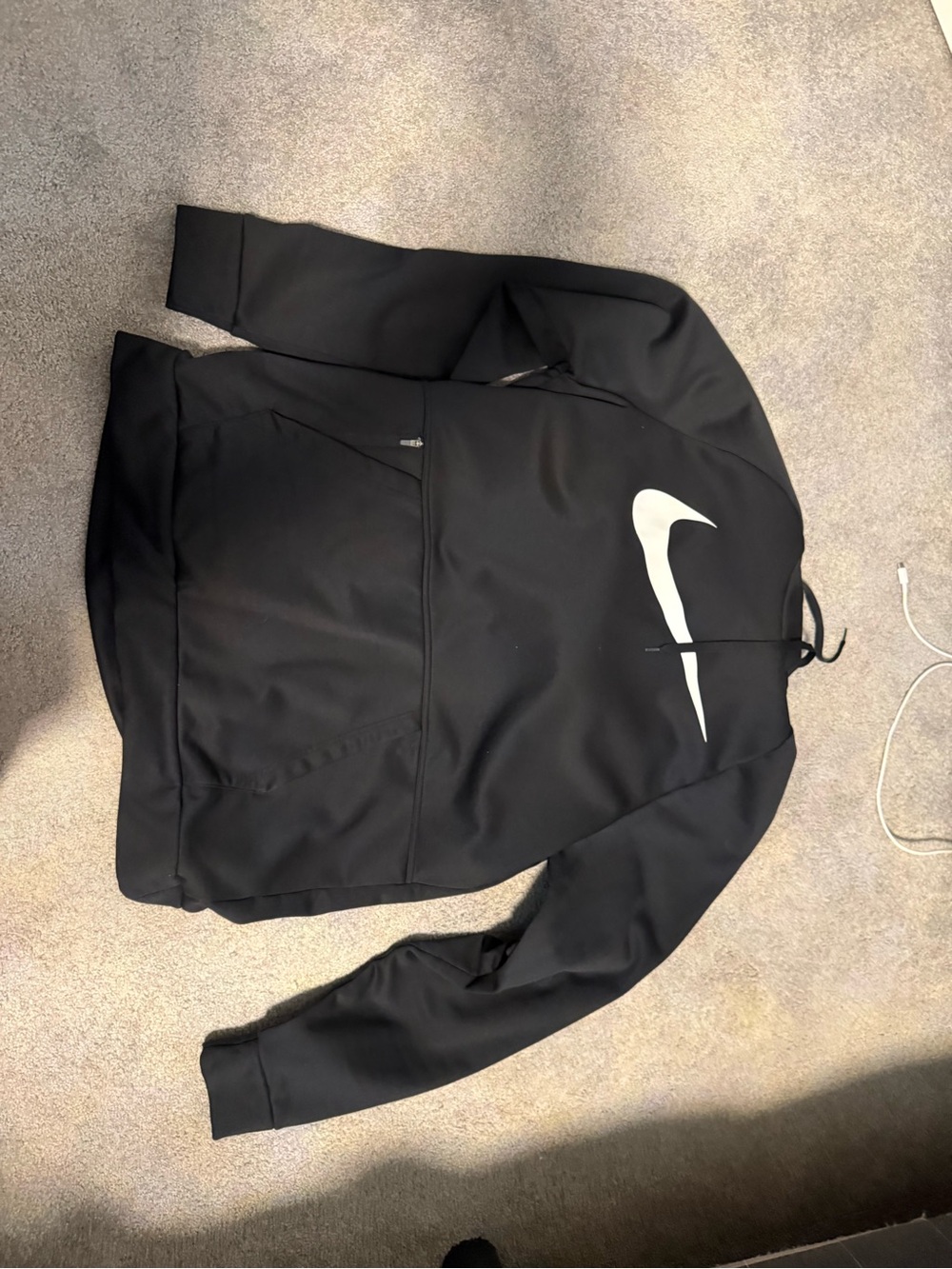Nike Black Bomber Jacket with White Swoosh